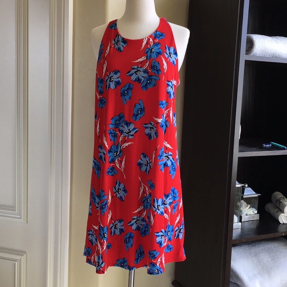 CeCe | Red Floral Print Dress size M